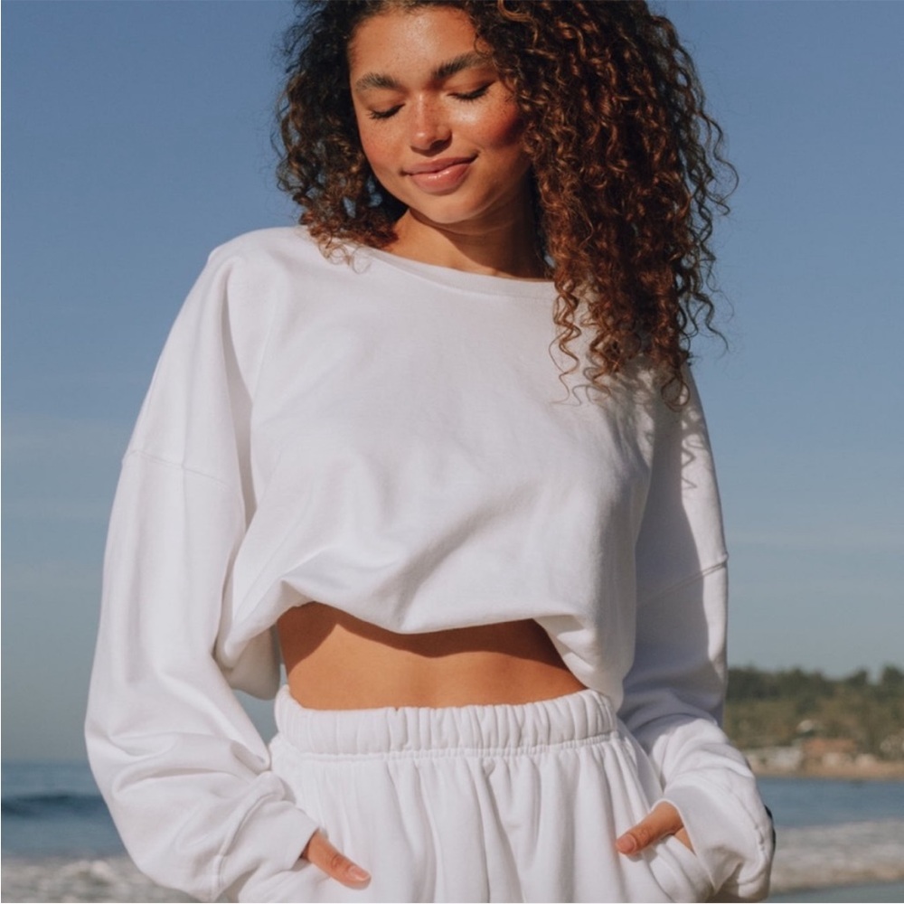 Daily Drills Bubble Crew Sweatshirt. White. XS/S.